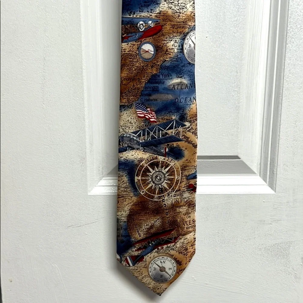 American Lifestyle American Series Cross Country By Air Mens Neck Tie
